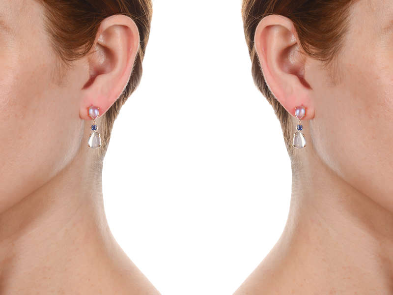 Blue Moonstone Sapphire Earrings