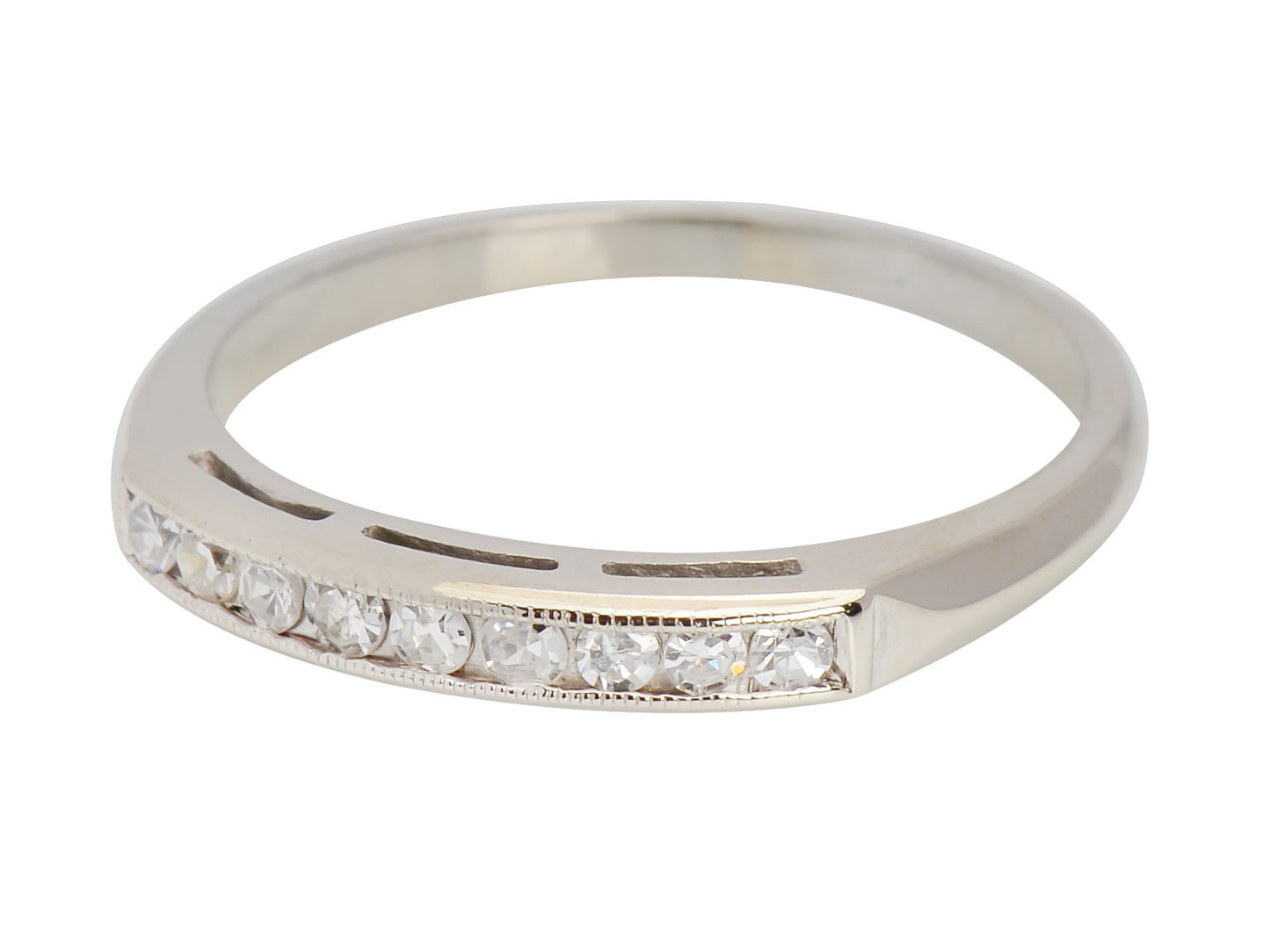 Nine Diamond Half Eternity Band in White Gold
