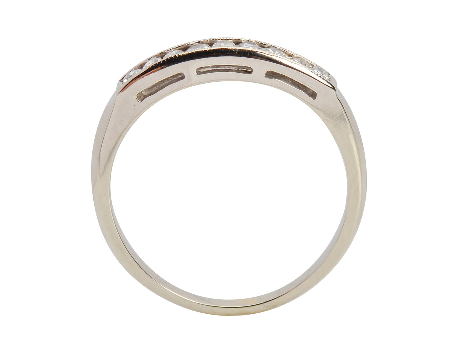 Nine Diamond Half Eternity Band in White Gold