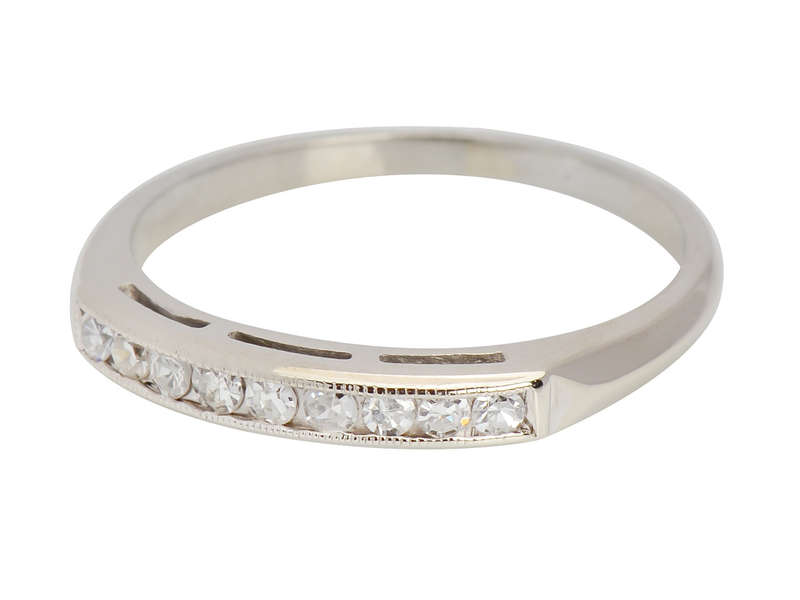 Nine Diamond Half Eternity Band in White Gold