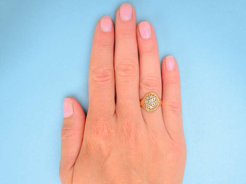 
                      
                        Victorian Old Mine Diamond Cluster Ring
                      
                    