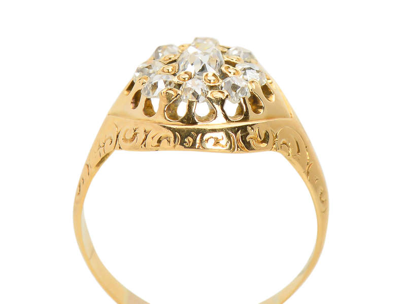 Victorian Old Mine Diamond Cluster Ring
