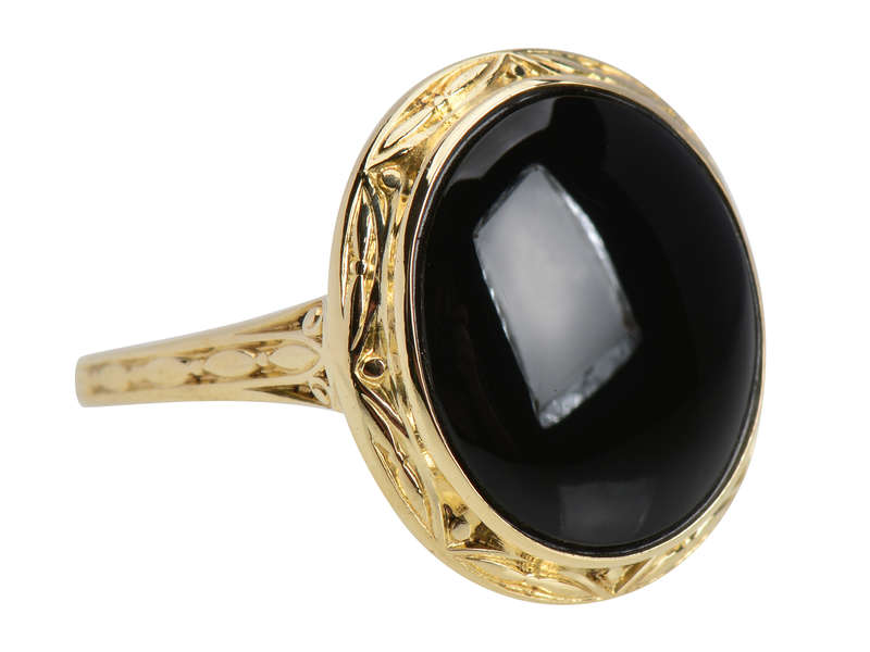 Larter Art Deco Onyx Gold Ring