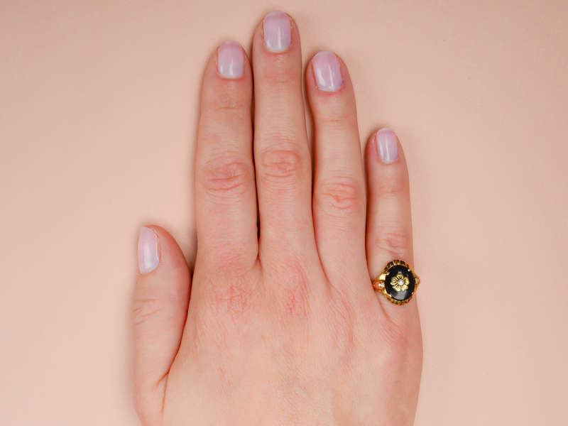 Three Color Gold Onyx Ring