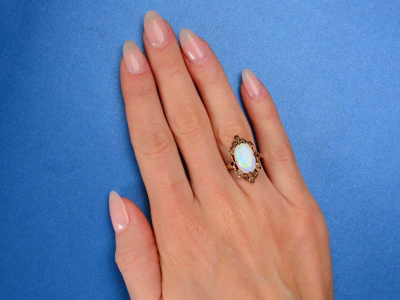 Spiral Galaxy - Opal Antique Ring