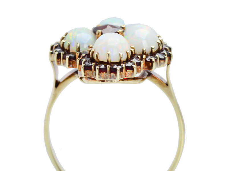 Vintage Opal Bohemian Garnet Ring