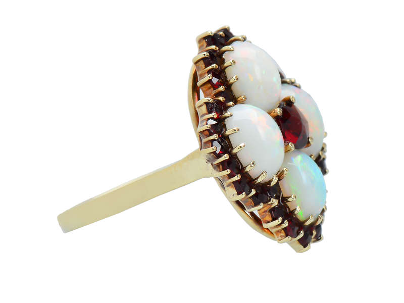 Vintage Opal Bohemian Garnet Ring
