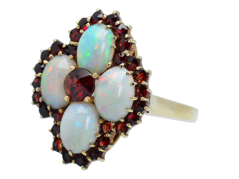 Vintage Opal Bohemian Garnet Ring