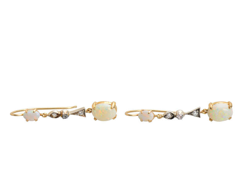 Australian Opal Diamond Earring Medley