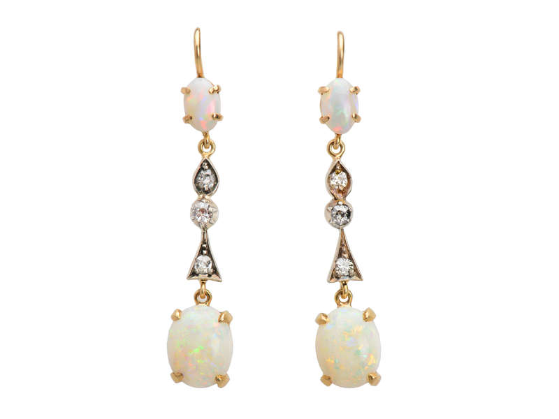 Australian Opal Diamond Earring Medley