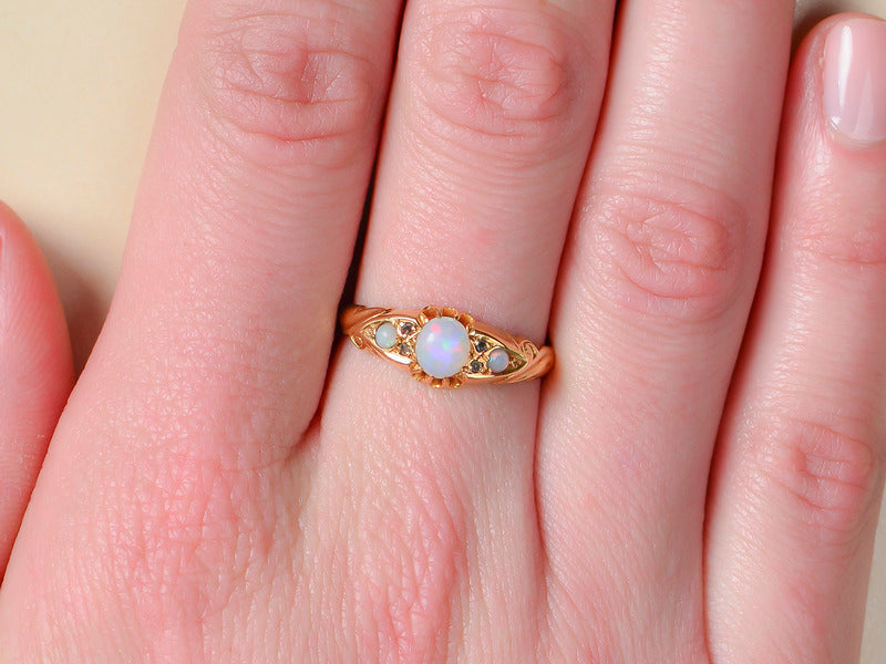 Antique Opal Diamond Ring of 1916