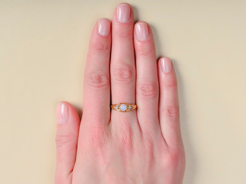 Antique Opal Diamond Ring of 1916