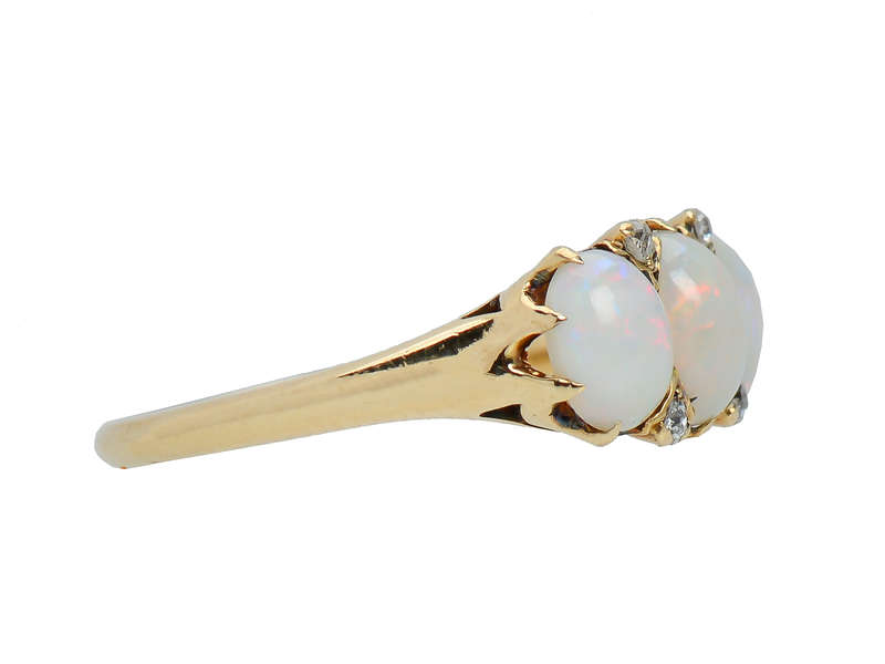 Edwardian Triple White Opal Ring Jones & Woodland
