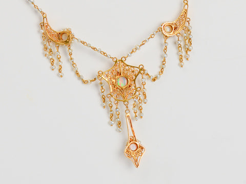 Art Nouveau Opal Fringe Necklace
