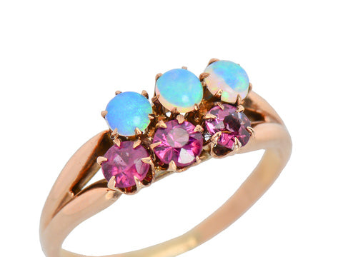 Victorian Opal & Garnet Ring