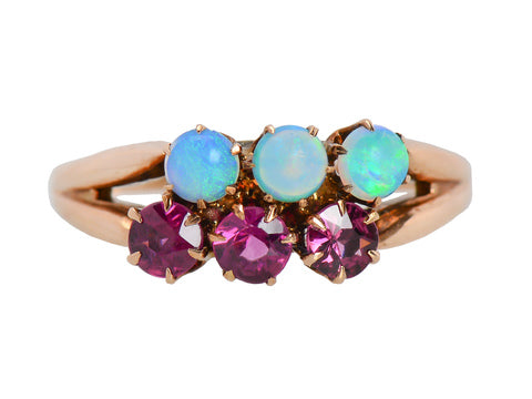 Victorian Opal & Garnet Ring