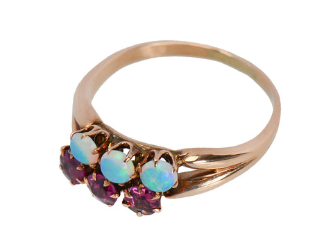 Victorian Opal & Garnet Ring
