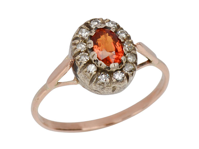 Orange Blazes - Sapphire Diamond Ring