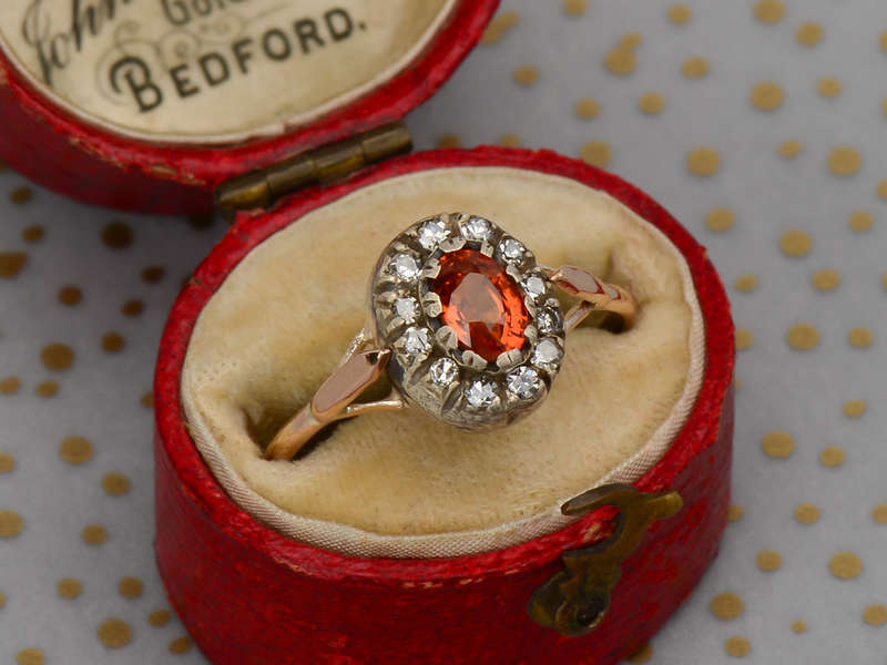 Orange Blazes - Sapphire Diamond Ring