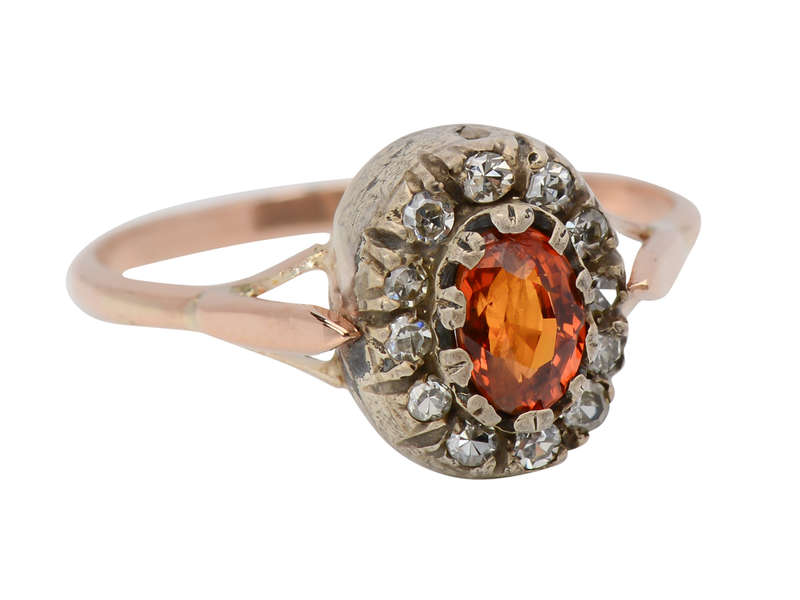 Orange Blazes - Sapphire Diamond Ring