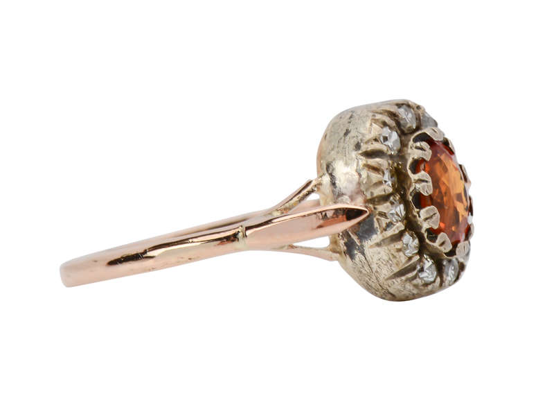 Orange Blazes - Sapphire Diamond Ring