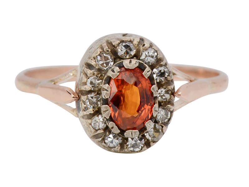 Orange Blazes - Sapphire Diamond Ring