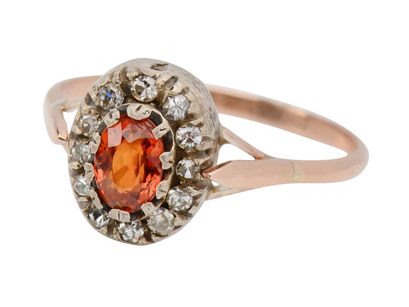 Orange Blazes - Sapphire Diamond Ring