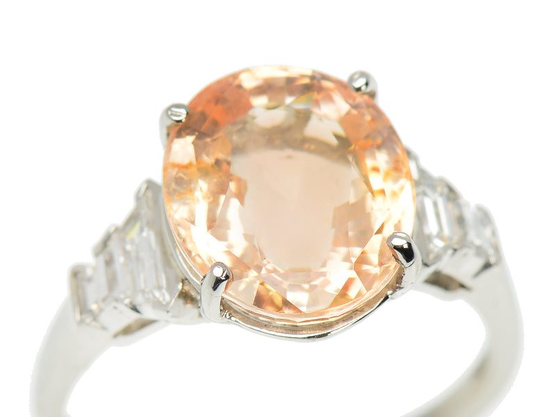 Exceptional No Heat Orange Sapphire Ring