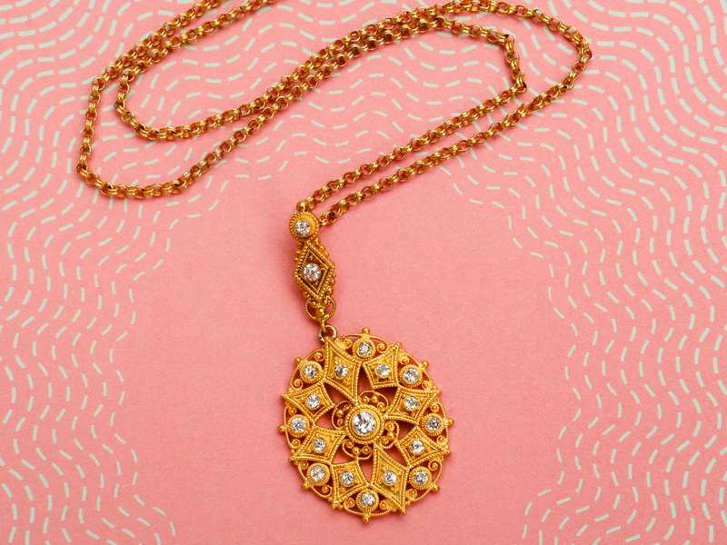 Bead Work - Victorian Diamond Pendant