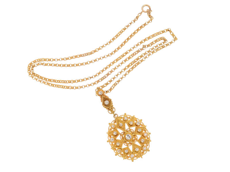 Bead Work - Victorian Diamond Pendant