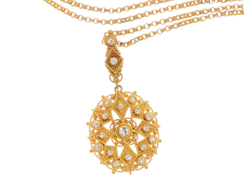 Bead Work - Victorian Diamond Pendant
