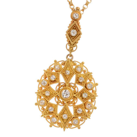Bead Work - Victorian Diamond Pendant