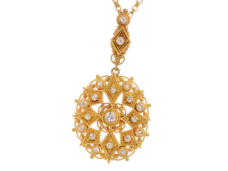 Bead Work - Victorian Diamond Pendant