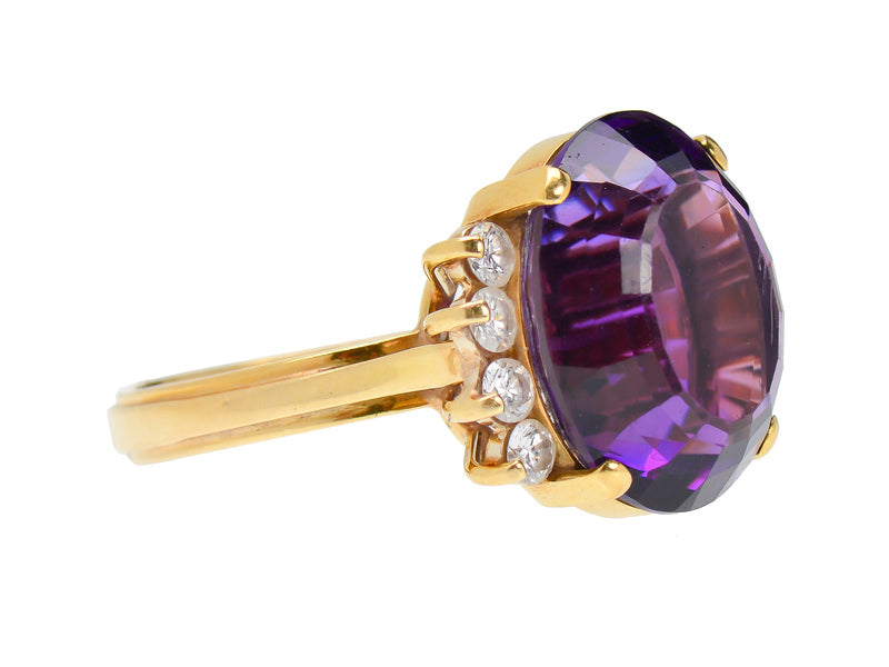 Luscious Amethyst Diamond Cocktail Ring