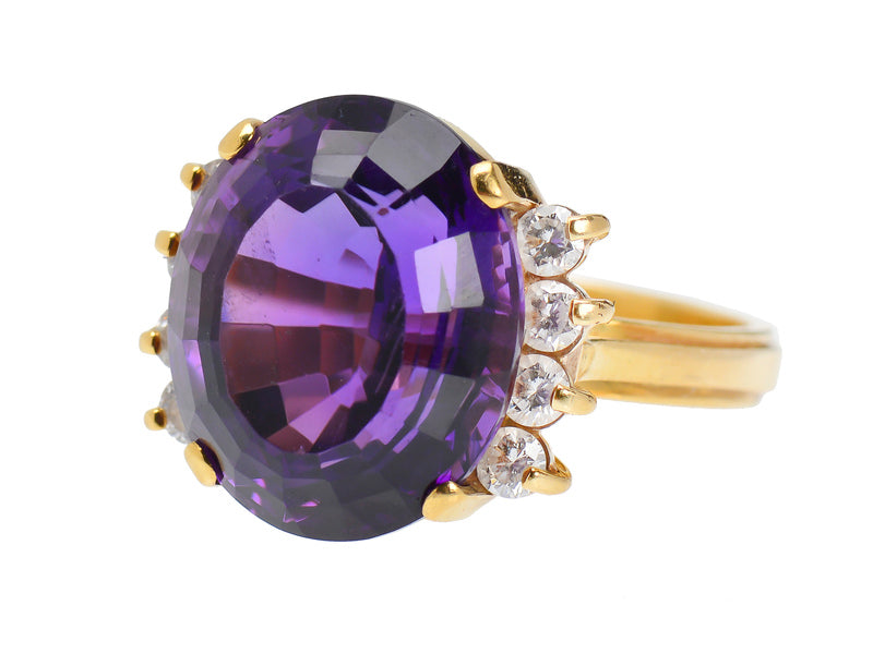 Luscious Amethyst Diamond Cocktail Ring