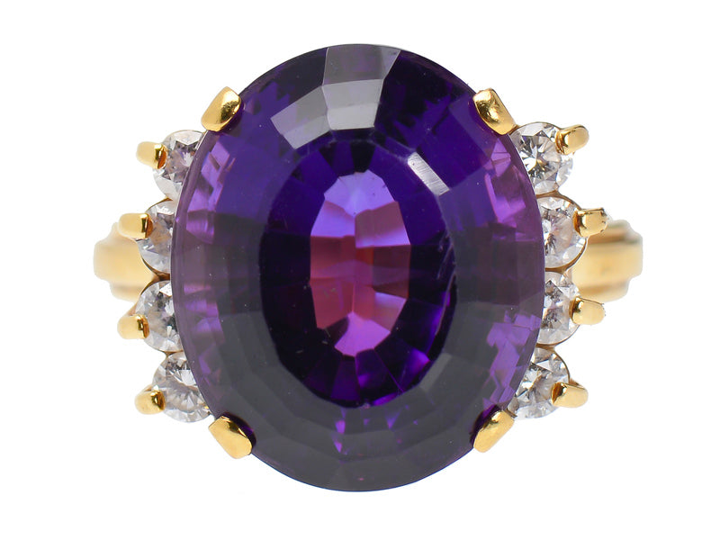Luscious Amethyst Diamond Cocktail Ring