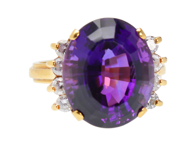 Luscious Amethyst Diamond Cocktail Ring