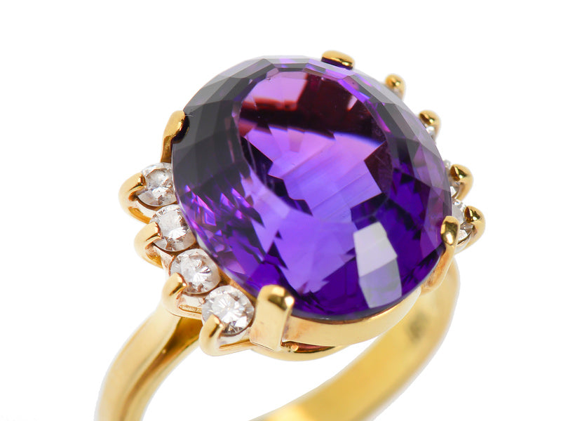 Luscious Amethyst Diamond Cocktail Ring