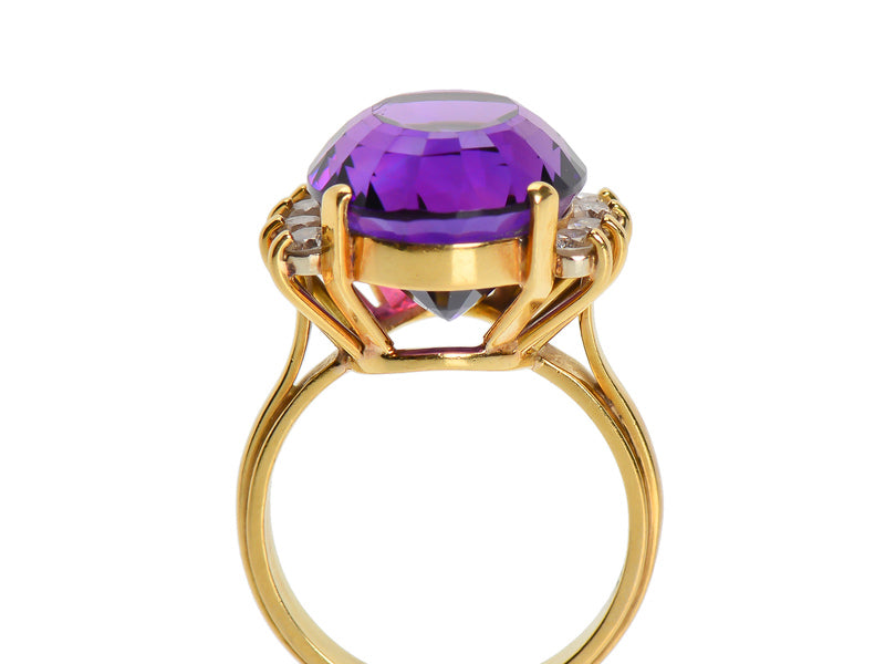 Luscious Amethyst Diamond Cocktail Ring