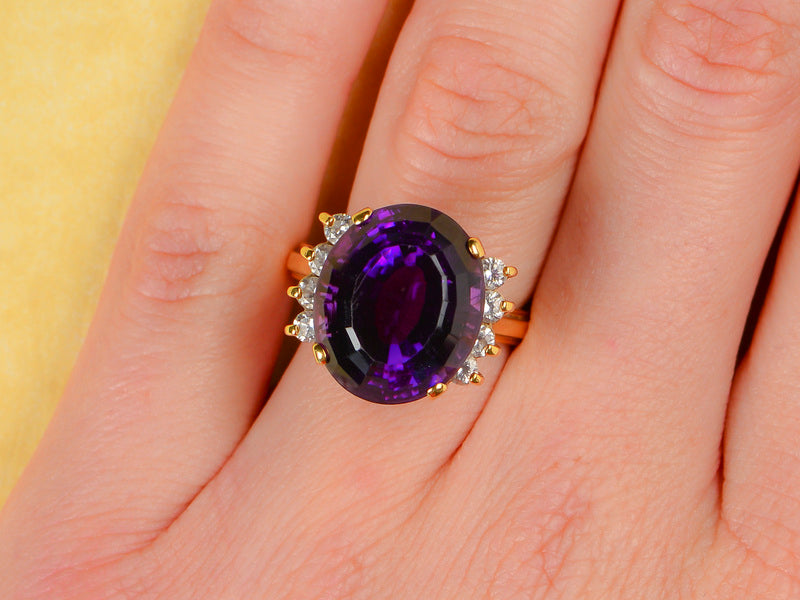 Luscious Amethyst Diamond Cocktail Ring