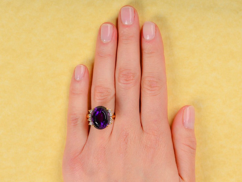 Luscious Amethyst Diamond Cocktail Ring