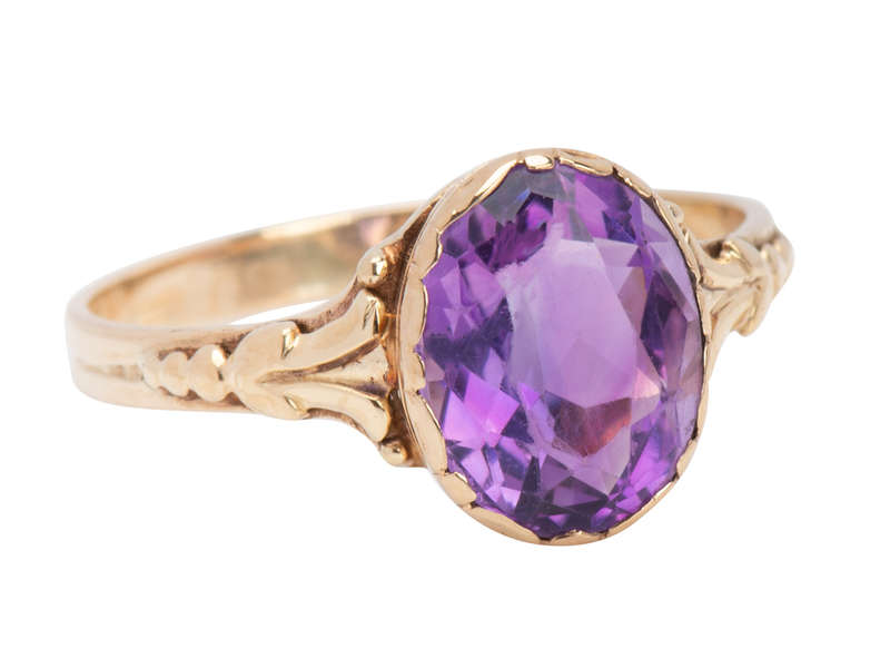 Purple Odyssey - Amethyst Vintage Ring in Gold