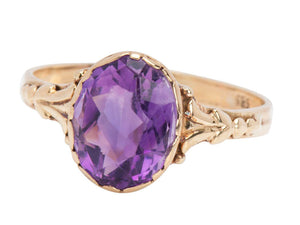 Purple Odyssey - Amethyst Vintage Ring in Gold