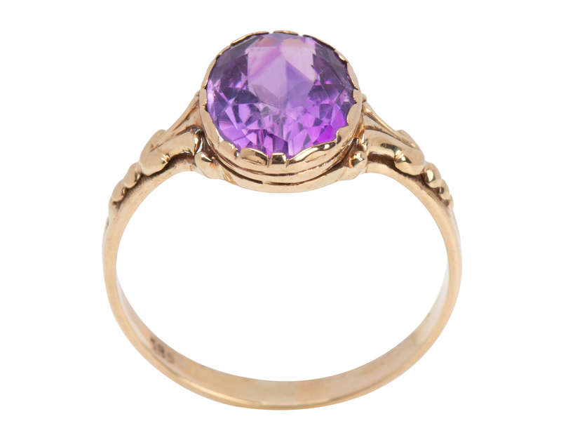 Purple Odyssey - Amethyst Vintage Ring in Gold