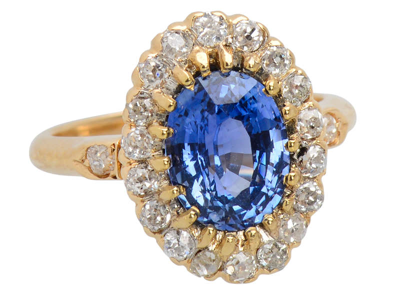 Superlatif - Ceylon Sapphire Diamond Cluster Ring