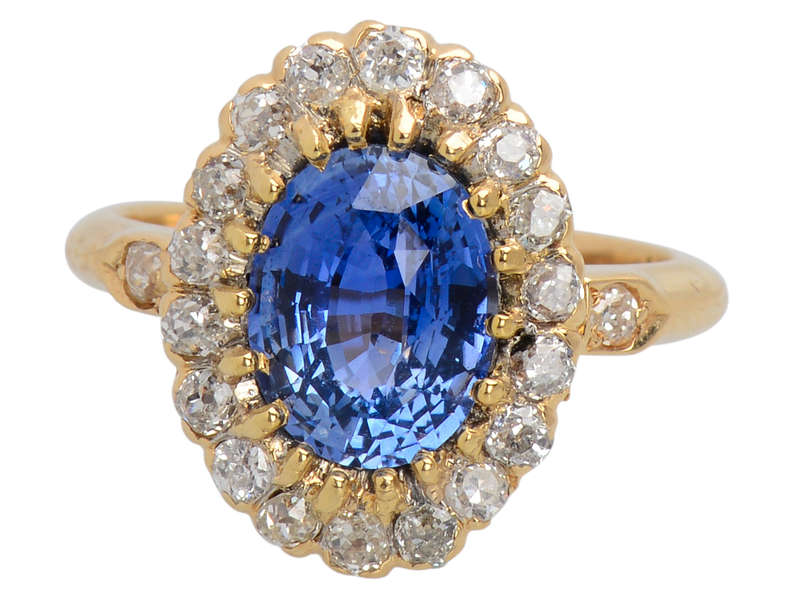 Superlatif - Ceylon Sapphire Diamond Cluster Ring
