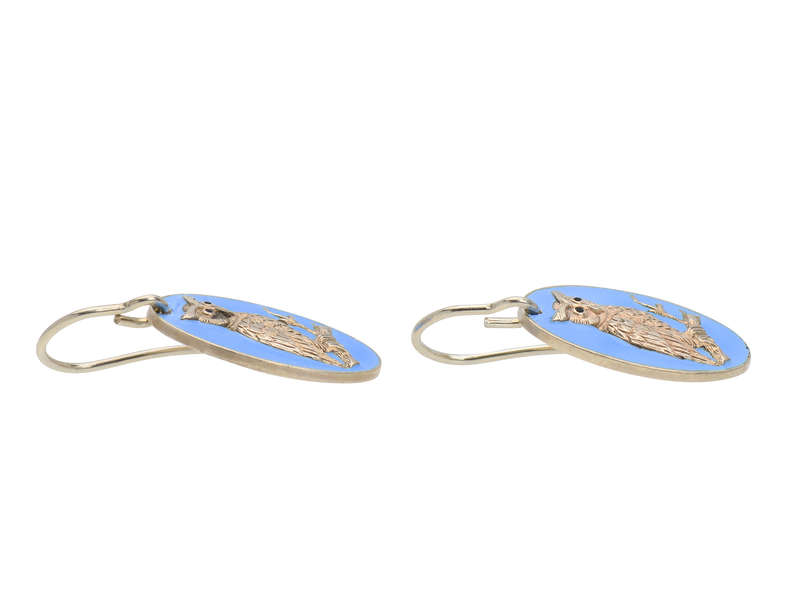 Owl Wise - Vintage Enamel Earrings