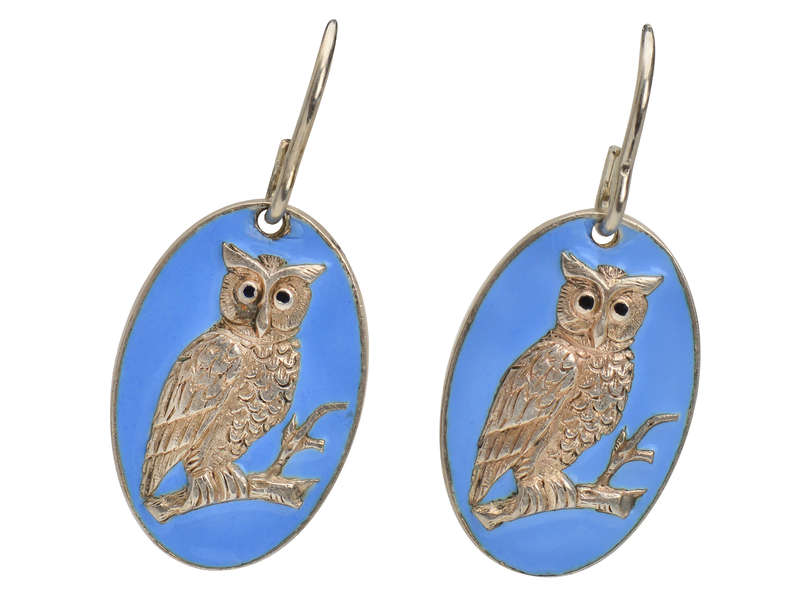 Owl Wise - Vintage Enamel Earrings