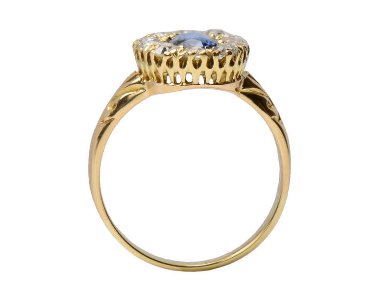 
                      
                        Passion - Antique Sapphire Diamond Halo Ring
                      
                    
