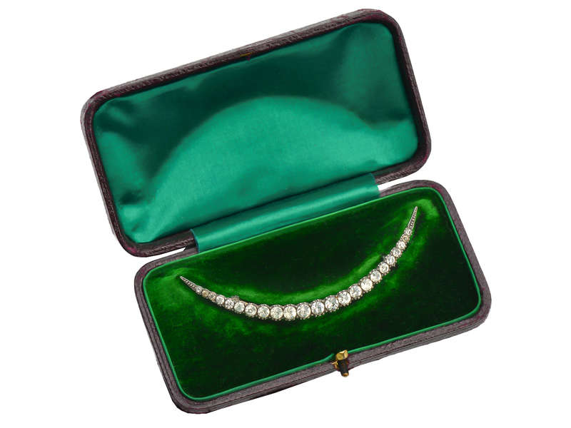 Antique Paste Crescent Moon in Original Box